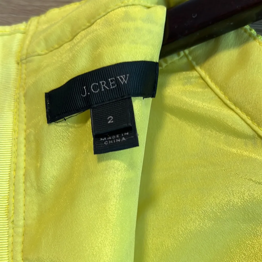 J Crew Yellow Fringe Tiered Lace Sheath Sleeveless Dress, 2 - Image 7