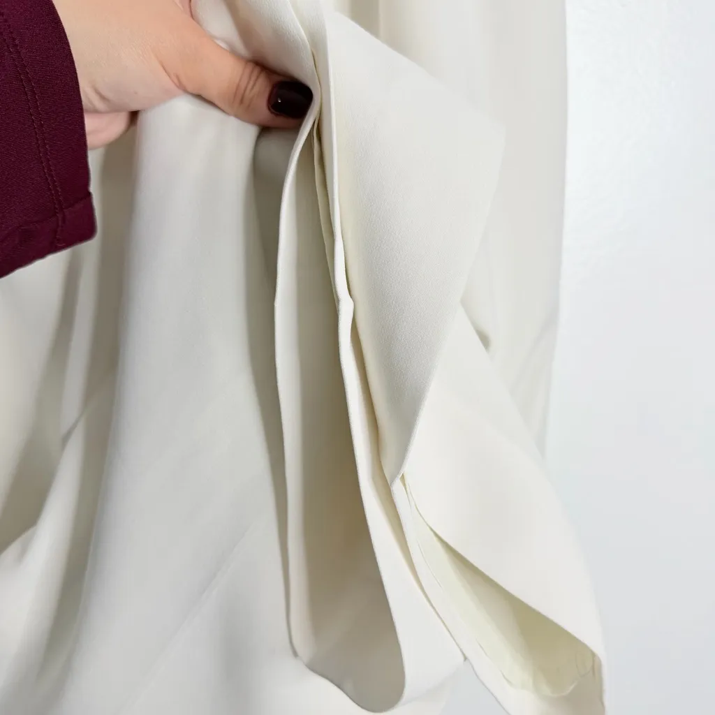 Lafayette 148 Dalton Wide Leg Pants Off White Lined Sz 10 Business Casual Dressy - Image 8