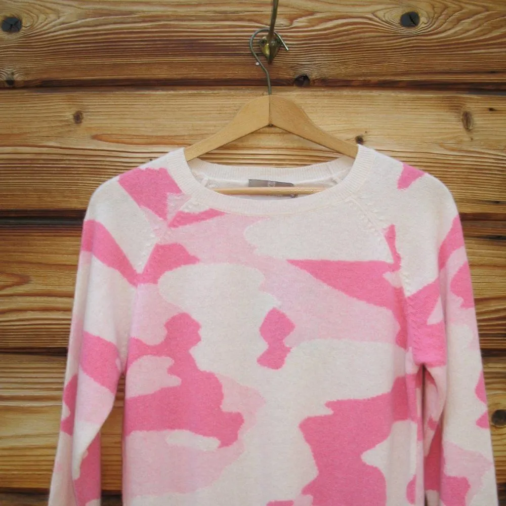 NWT Brodie Pink Cashmere Camo Sweater Pullover Pink Size XS - Image 3