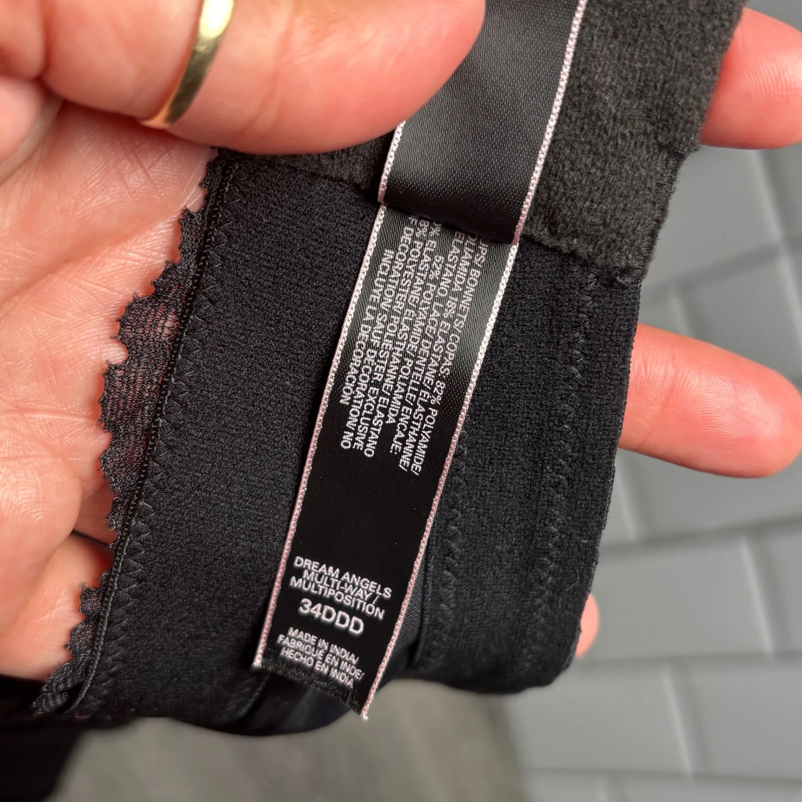 Victoria's Secret Black Strapless Dream Angels Multi-Way Bra Padded 34DDD 406 - Image 6