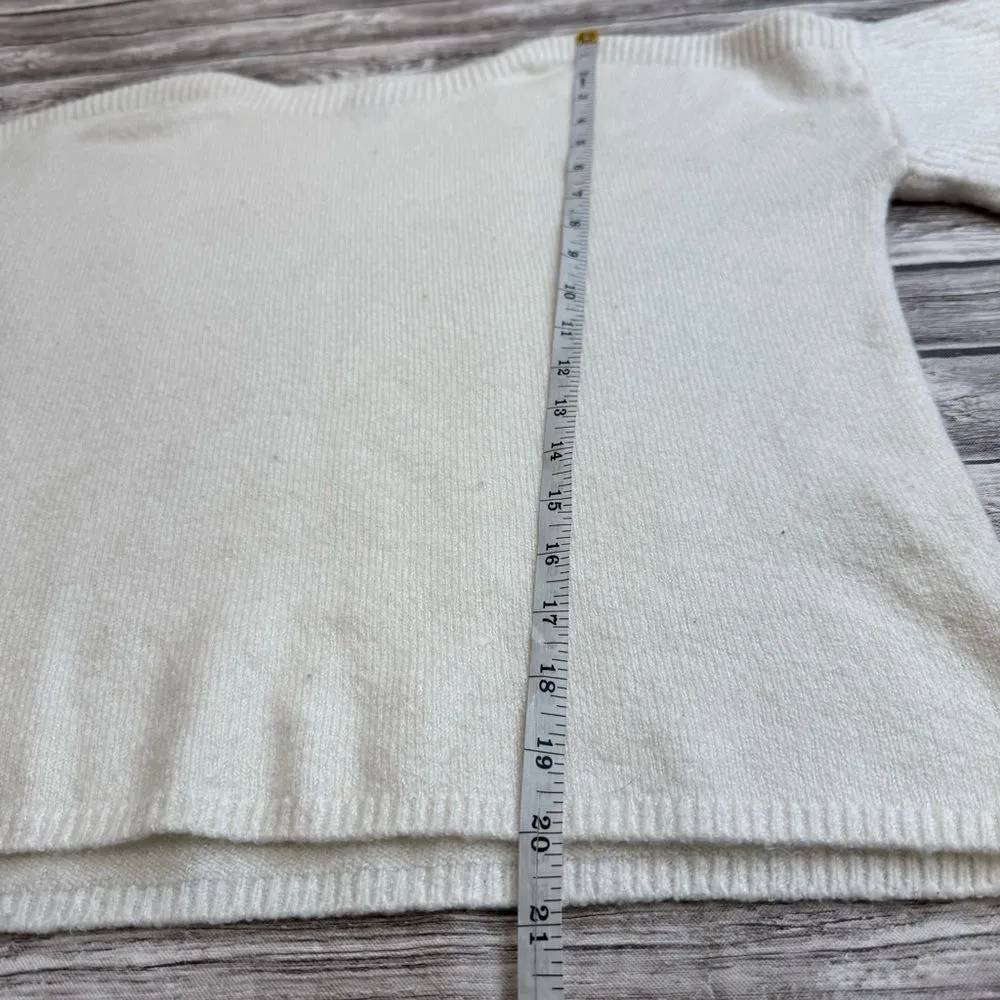 Falls Creek Womens Tiered Ruffle Sleeve Sweater S SM Small Ivory Cream Off White - Image 10