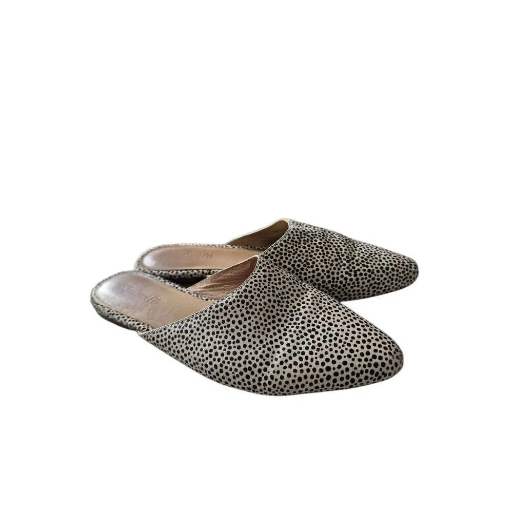 Madewell Mules Genuine Calf Hair 8.5 Slip On Spotted Flats - Image 3