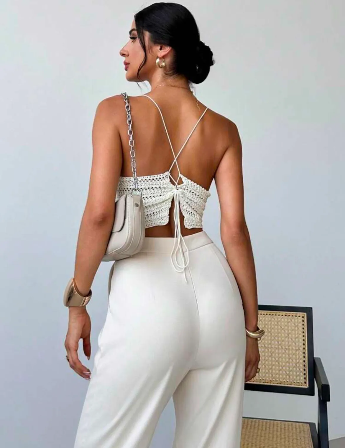 White Knitted Tank Top - Image 3