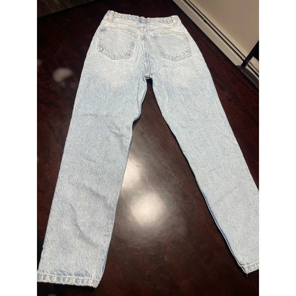 Vintage Light Wash High-Waisted Mom Jeans Retro 90s Style Denim‎ Pants T-10 - Image 5