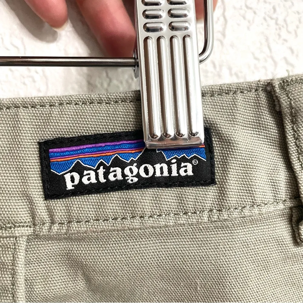 Patagonia Women’s Skirt Green Gray Short A Line Cotton Pockets Size 16 - Image 7