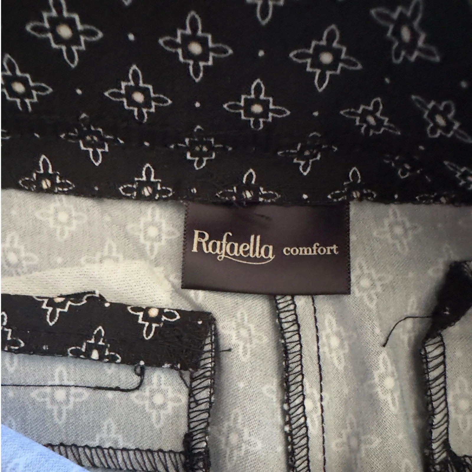 Rafaella Comfort Womens Navy Blue Geometric Print Cropped Slip-On Pants Size 14 - Image 6