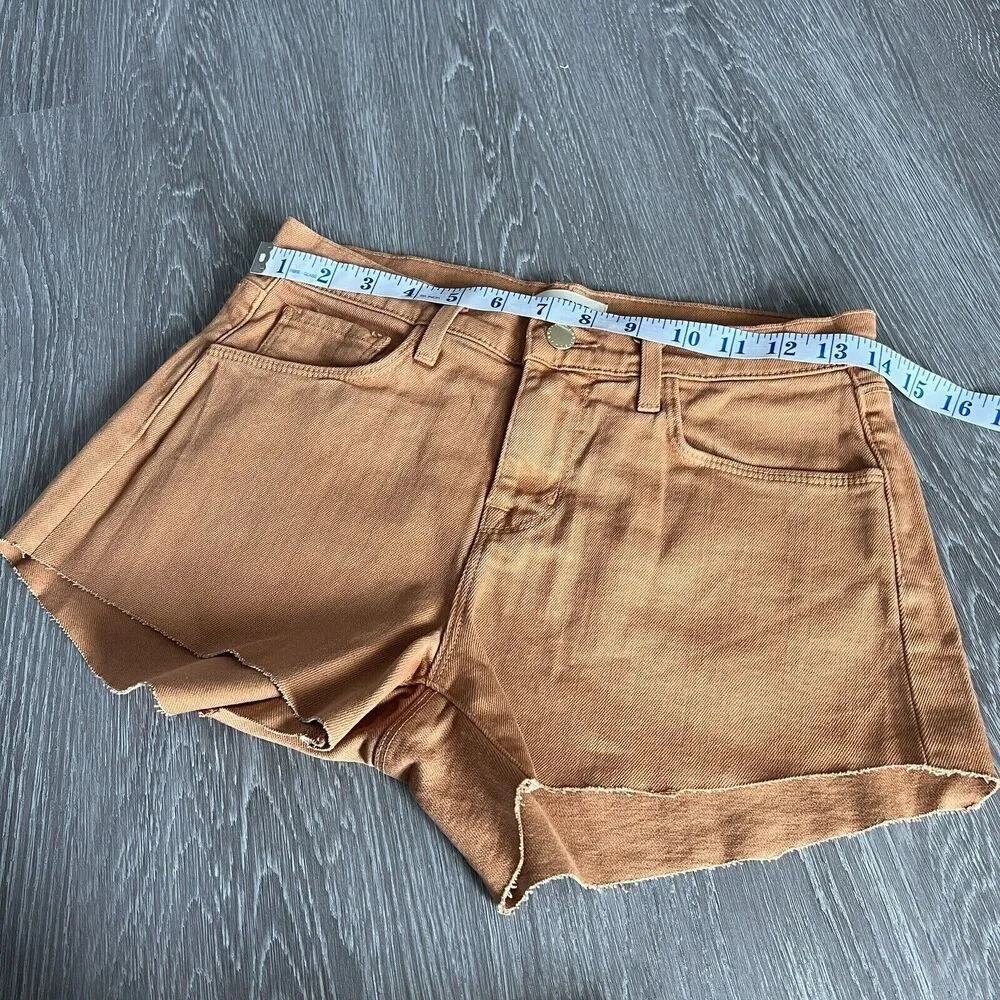 L’Agence Audrey Shorts Womens Size 25 Denim Unfinished Hem Brown - Image 7