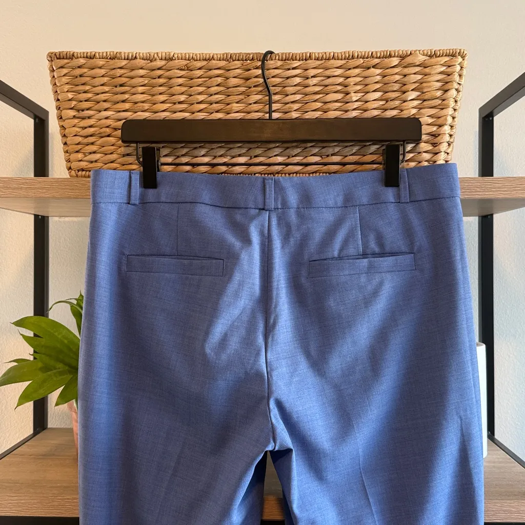 Banana Republic Logan Stretch Wool Mid-Rise Blue Woven Dress Pant Trouser, 10 - Image 5