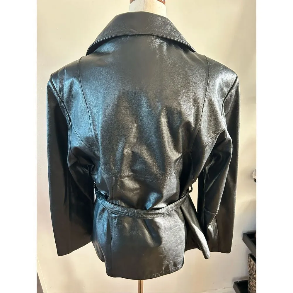 Wilson leather black leather jack size large - Image 2