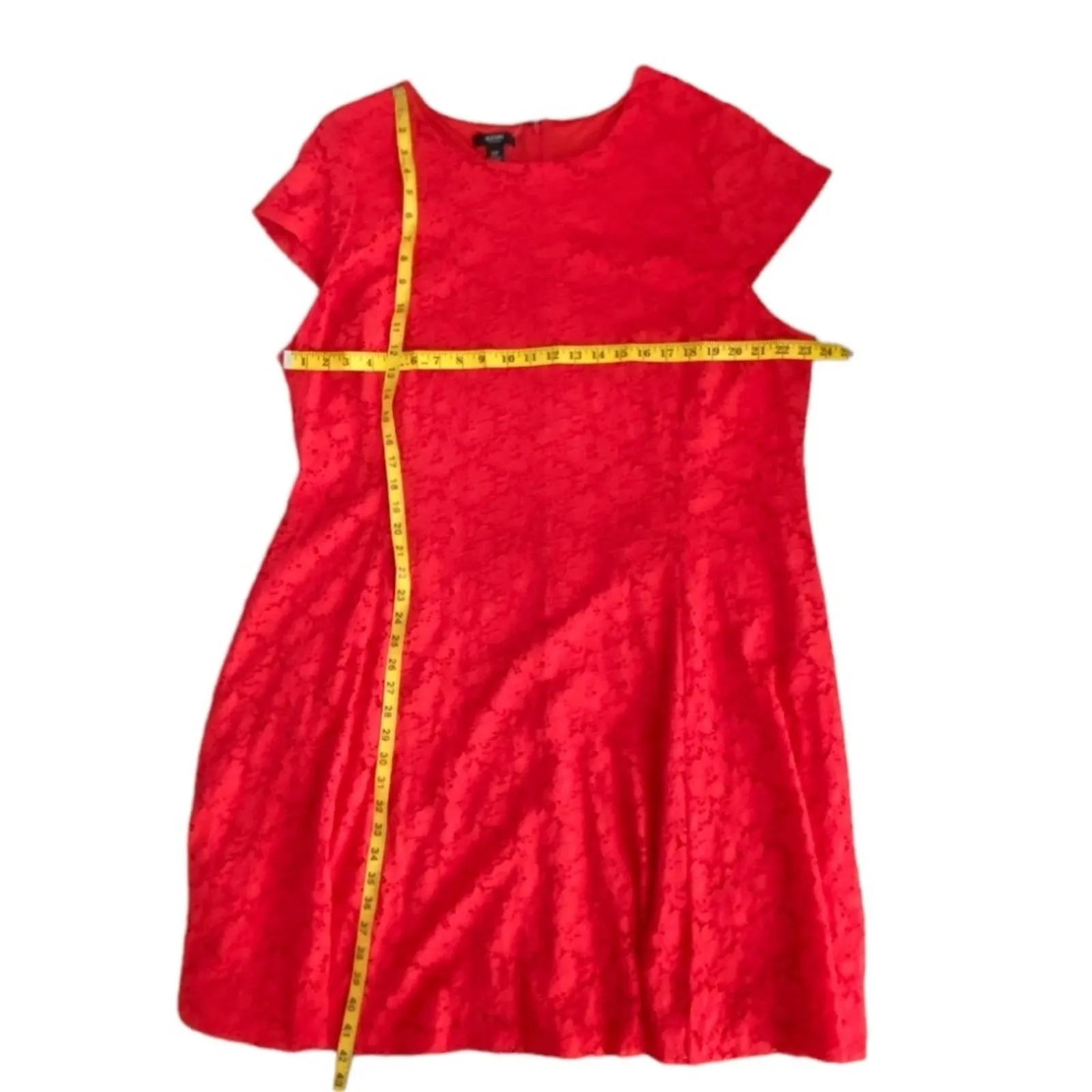 Alfani Dress Plus Size 22W Party Stretch Lace Coral Boho fruit punch Minimalist - Image 9