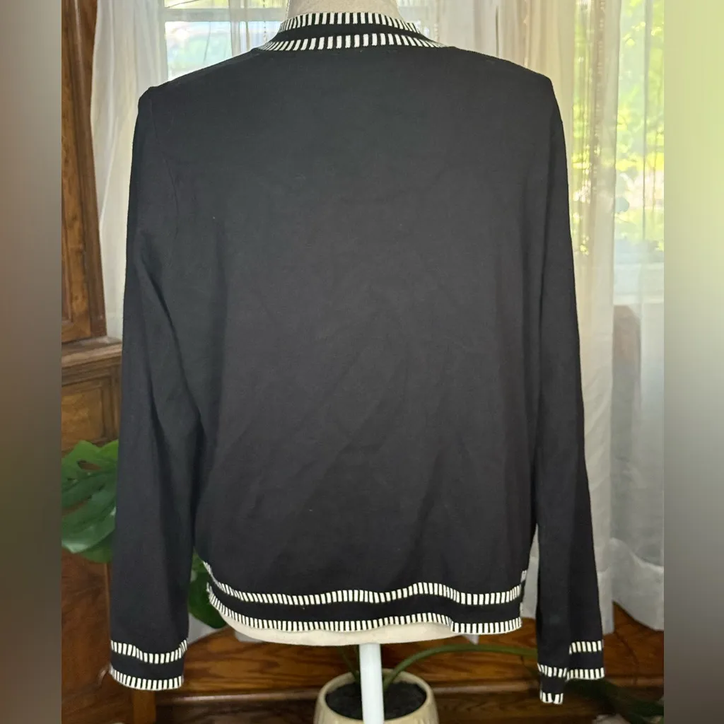 Adrianna Papell Black and White Women's Cardigan - Image 3