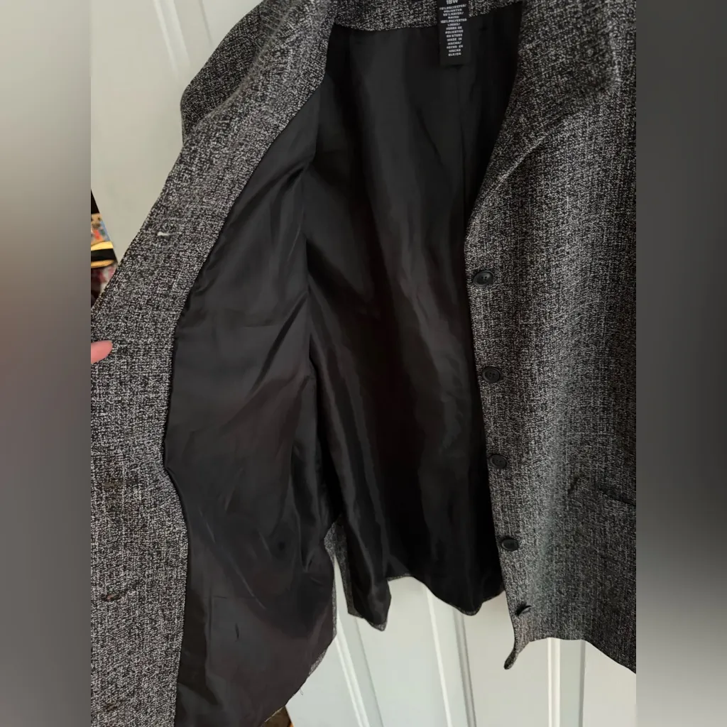 NORTON MCNAUGHTON Woman Blazer Gray Textured Jacket Lined. SIZE 18W NWOT - Image 9