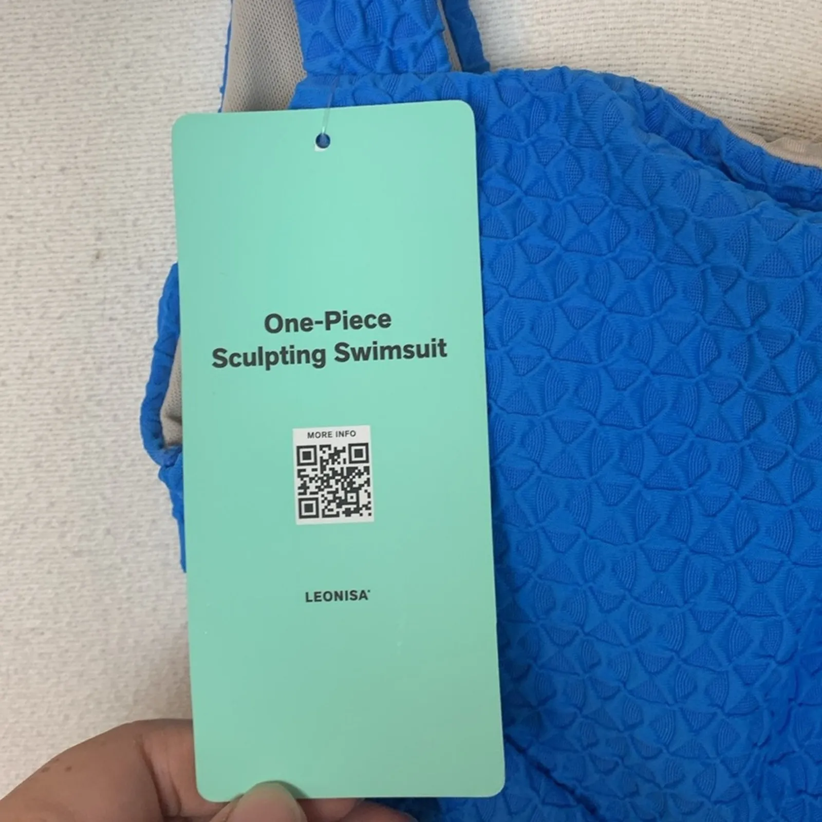 Leonisa women's medium compression one piece swim suit blue firm bathing - Image 6