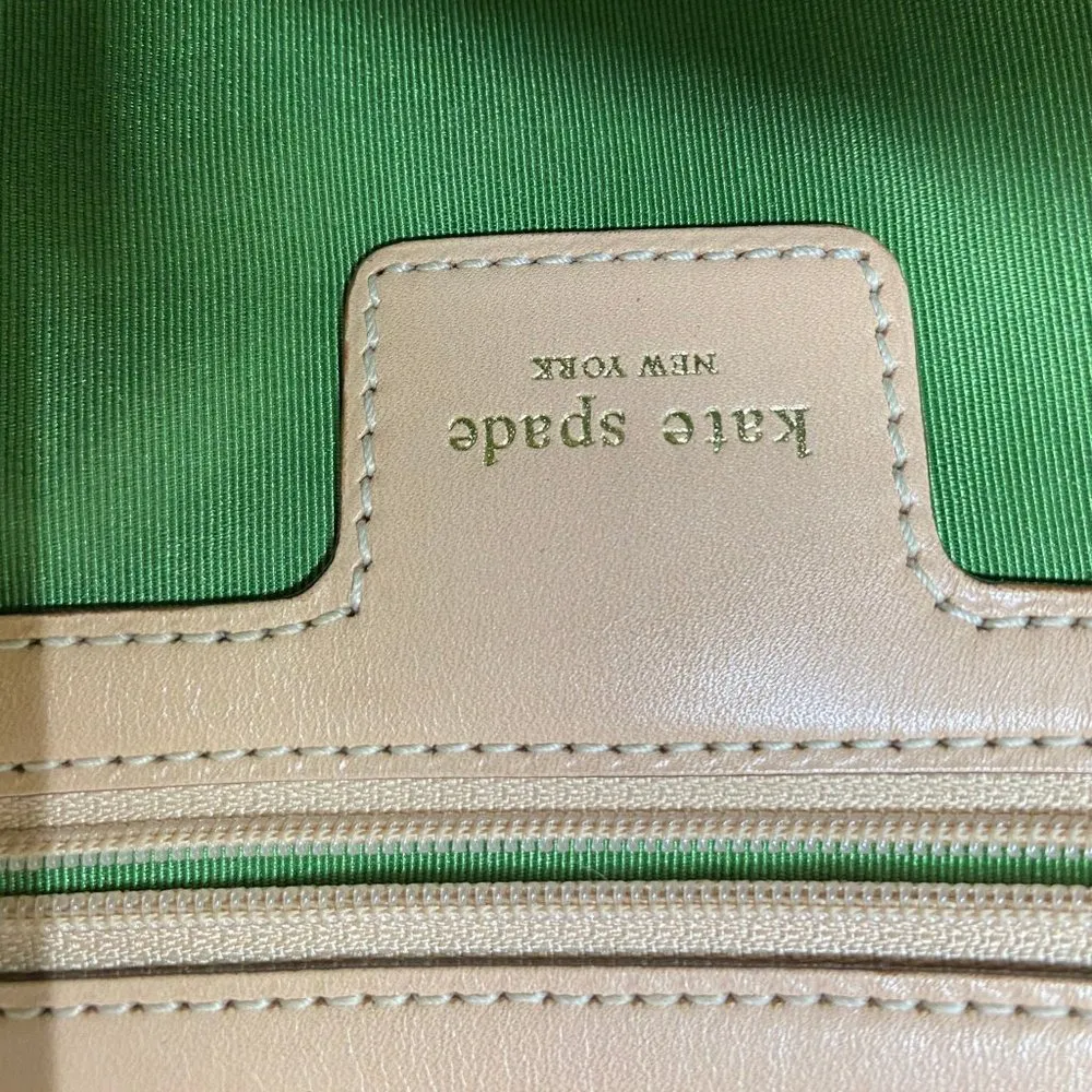 Kate Spade White Tan Leather Medium Size Handbag - Image 12