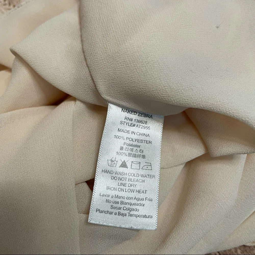 Naked Zebra Cream Sleeveless Blouse Crochet Detail - Image 4