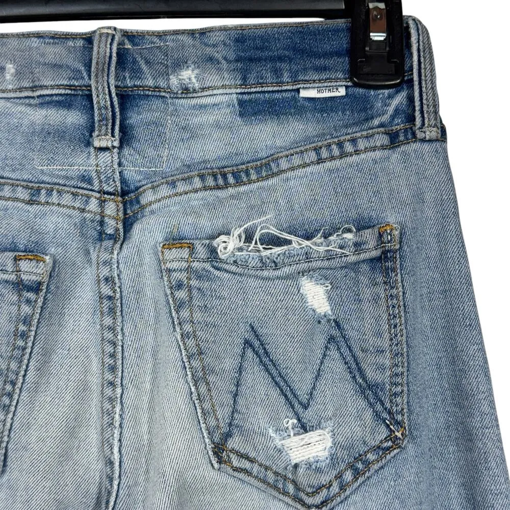 Mother Superior SZ 25 The Tomcat Jeans The Confession Distressed Rips Cropped Blue - Image 7