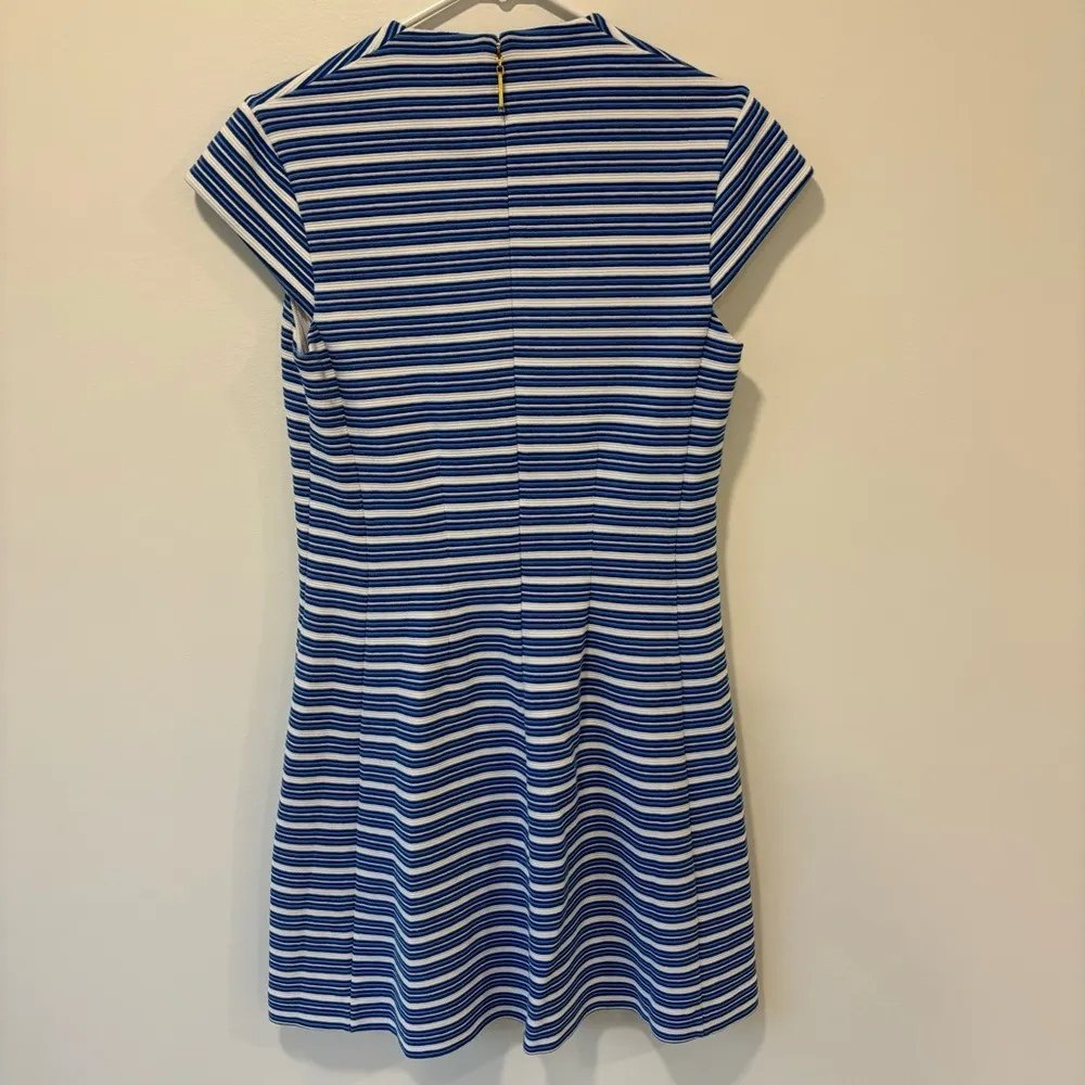 Lily Pulitzer Bree Mini Dress Blue White Striped Cap Sleeve V Neck Fit N Flare - Image 8