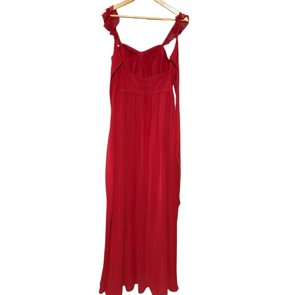 NWT AZAZIE METZ Scarlet‎ A-Line Sweetheart Ruched Chiffon Dress SIZE 4 A4 - Image 5