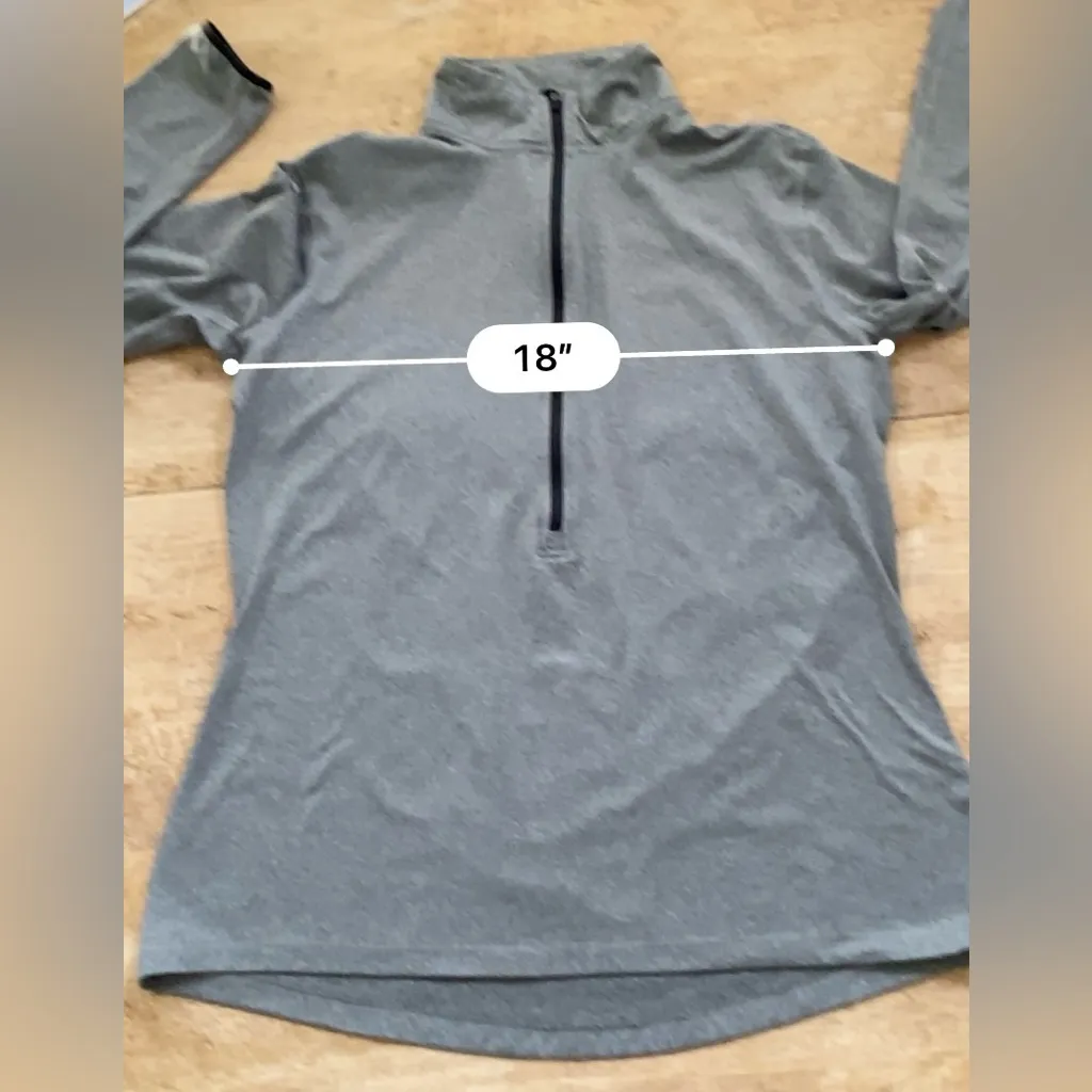 Nike Pro Dri Fit Hyperwarm Women’s Sz XL‎ Gray Fitted Half Zip 3.0 Pullover - Image 11