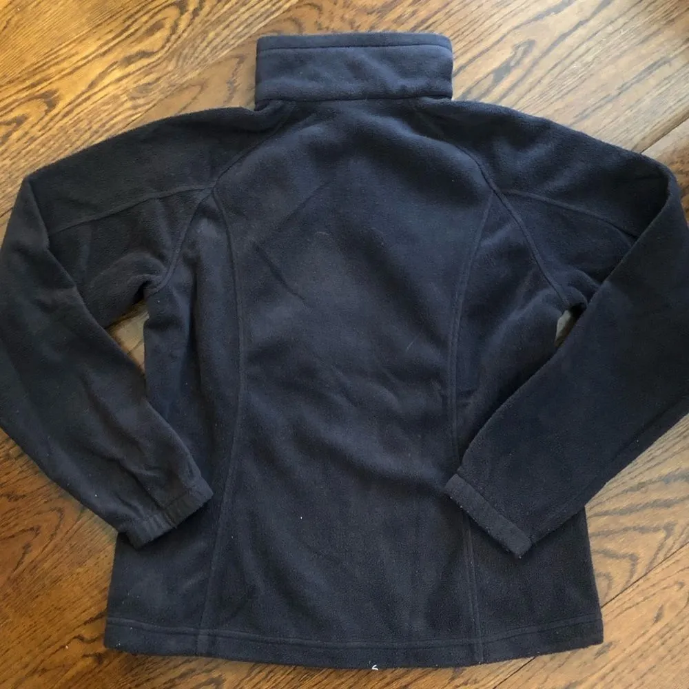 COLUMBIA Women’s Black Full Zipper Fleece Sweatshirt  Zip Pockets Size Large - Image 5