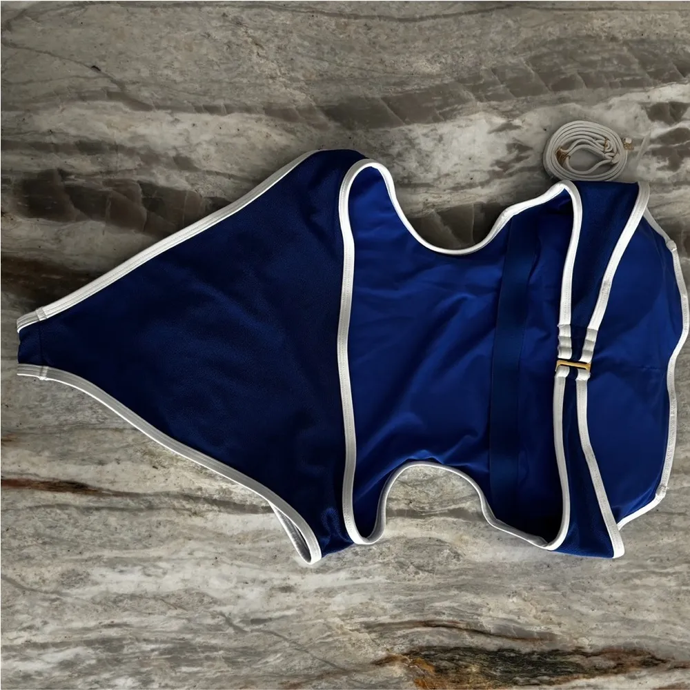 Beach Riot Daphne One Piece Riviera Azure Tidal Crepe Size M - Image 3