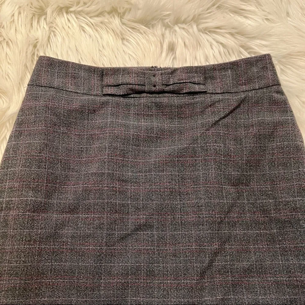 Loft Mini Pencil Skirt Dark Gray Plaid - Image 5