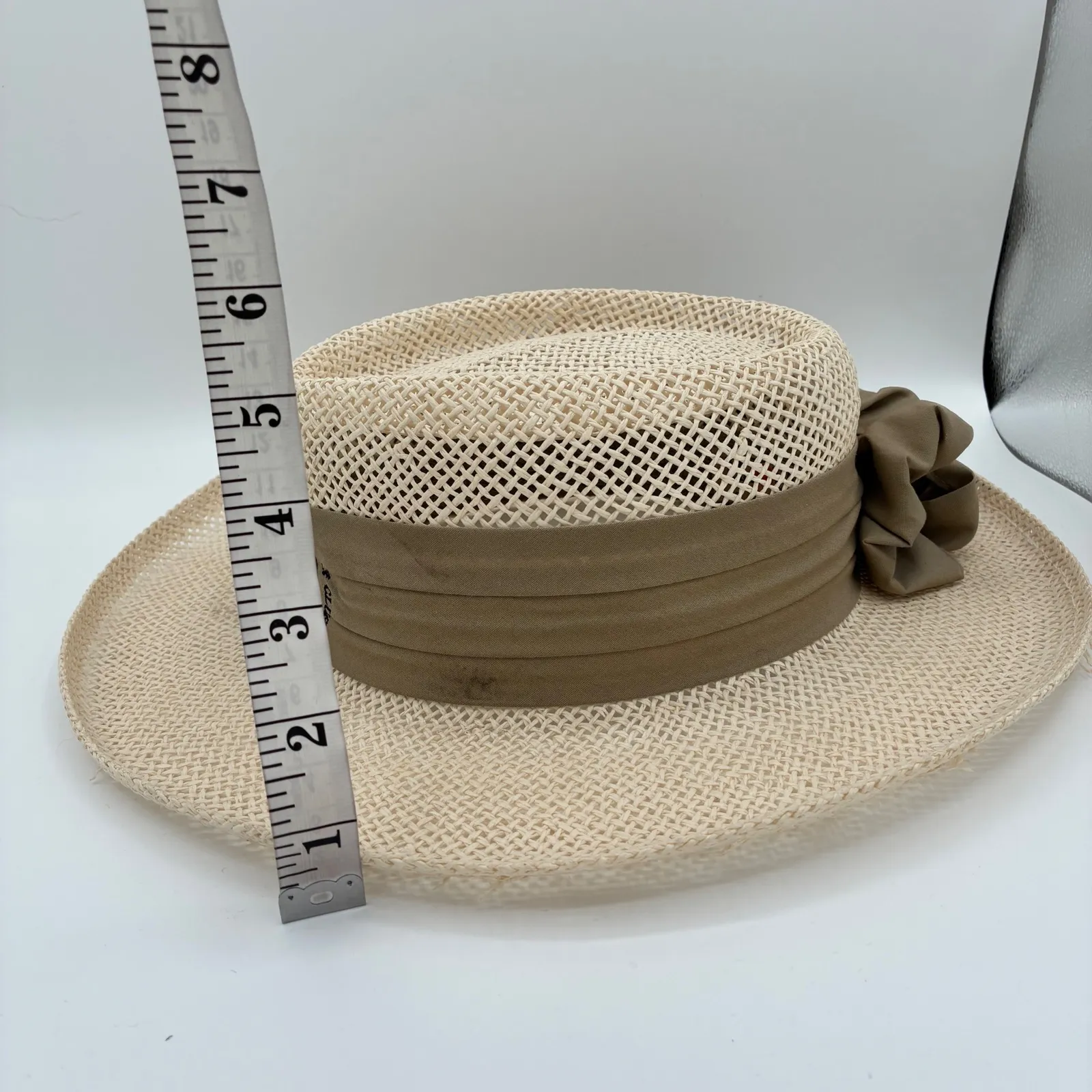 Pelican Hill Golf Club Straw Hat Ribbon Flower Accent Resort Style‎ Tan - Image 4