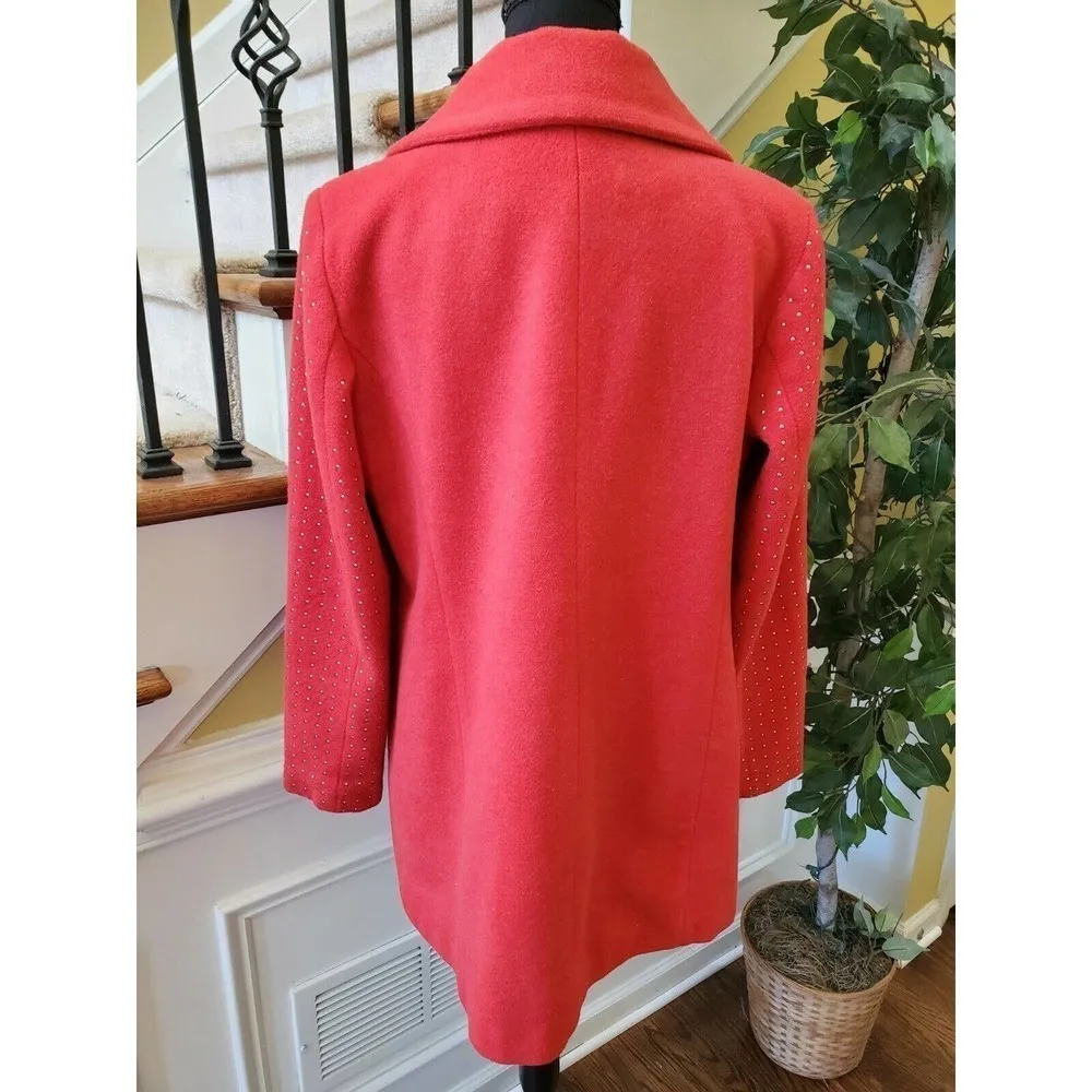 Venus Trench Coat Red Knee Length- Size 10 - Image 6