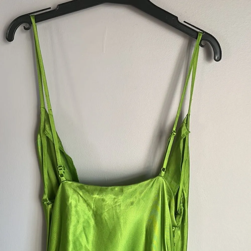 NWT zara neon green camisole drape dress - Image 11