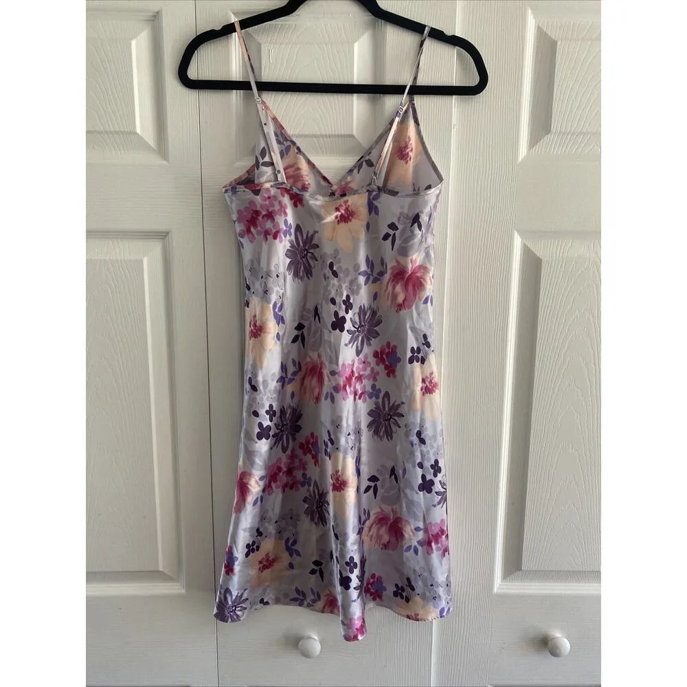 BHS Women's 10 Lilac Purple Floral Slip Dress Chemise‎ Size L - Image 5