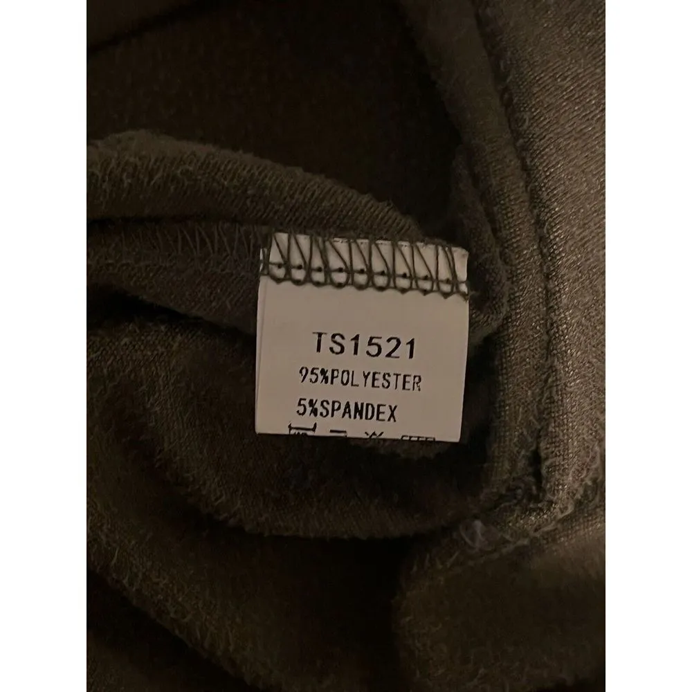 36.5 Shirt Dress Women Medium Forrest Green Faux Suede Button Up Long Sleeve - Image 8