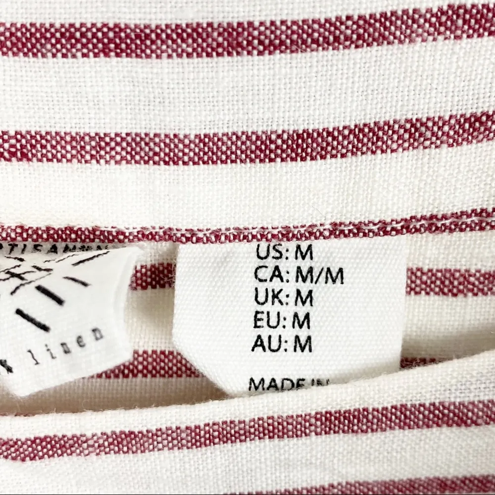 Art Class  100% Linen Striped Long Sleeves Tunic Top, Size Medium - Image 4