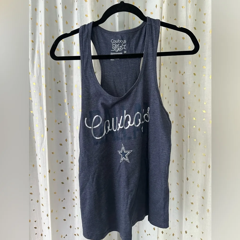 NFL  Dallas Cowboys Her Style Racerback Tank Top - Blue/Grey - Size M - Image 2