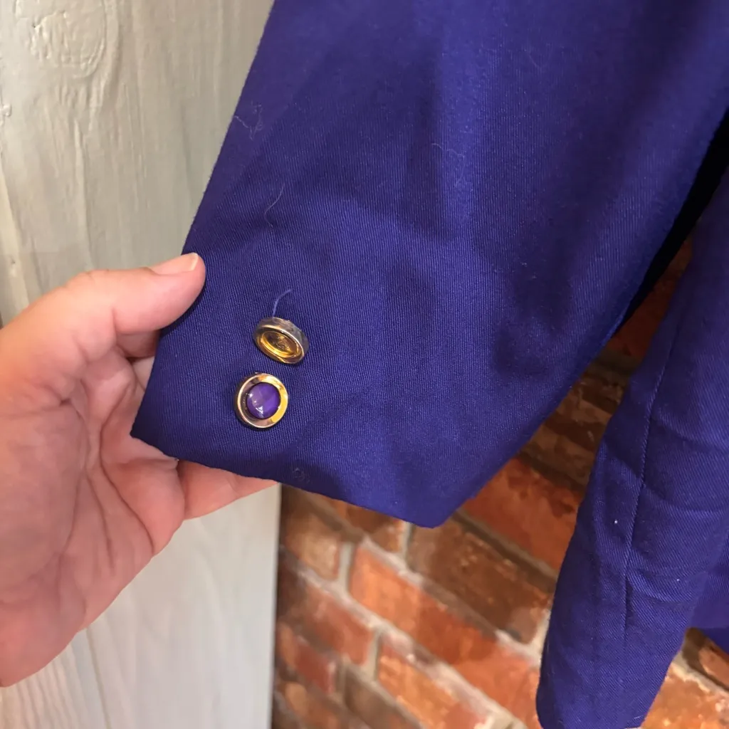 Leslie Fay collections womens vintage floral double breasted jacket purple 20W - Image 6