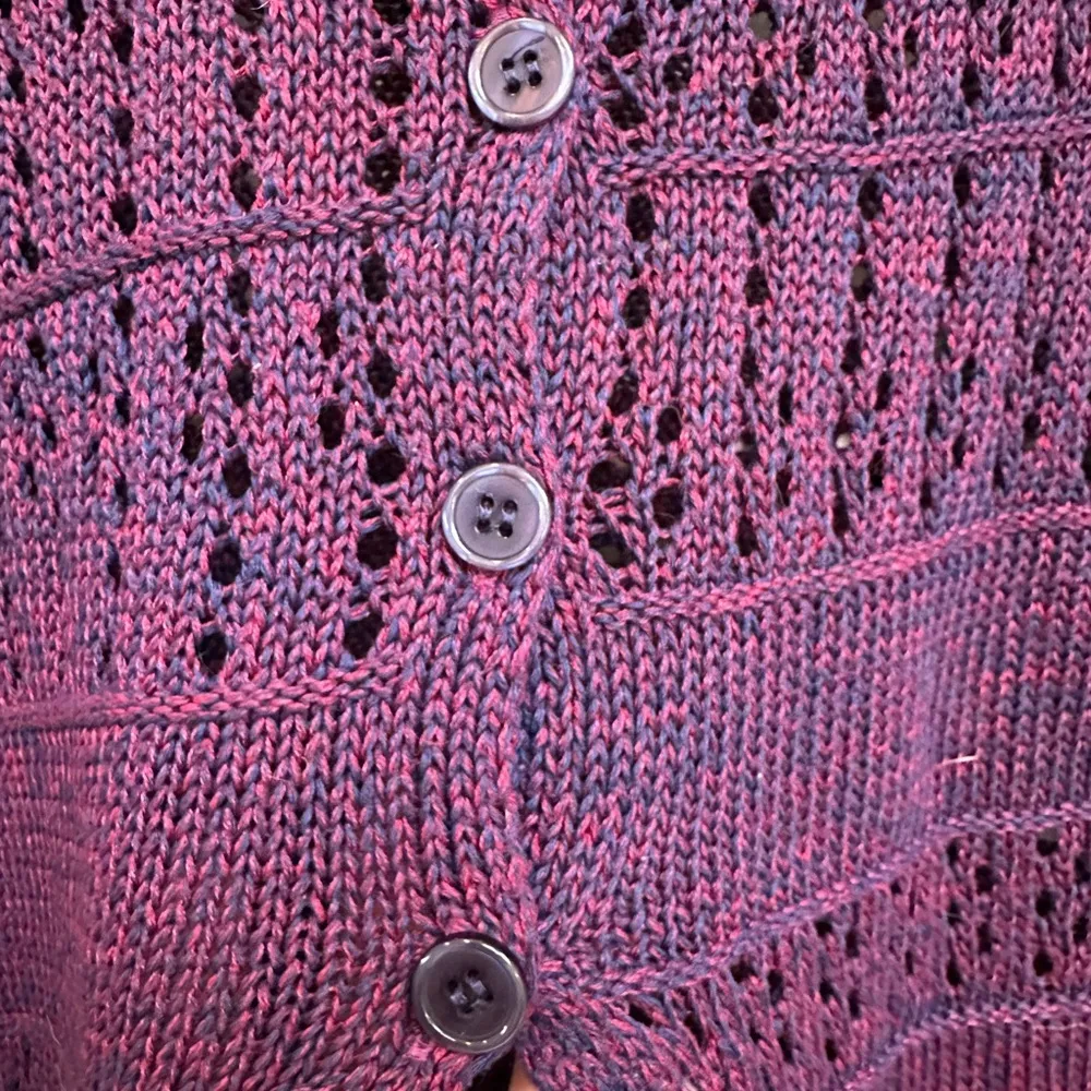 LuLaRoe Purple Mimi Fringe Knit Button Poncho Shall Cardigan Size O/S Fits All - Image 4