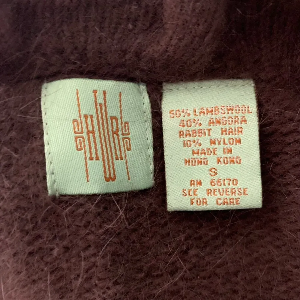 Vintage 90s Urban Outfitters Wool Angora Sweater S Brown Knit Buttons Cardigan - Image 6