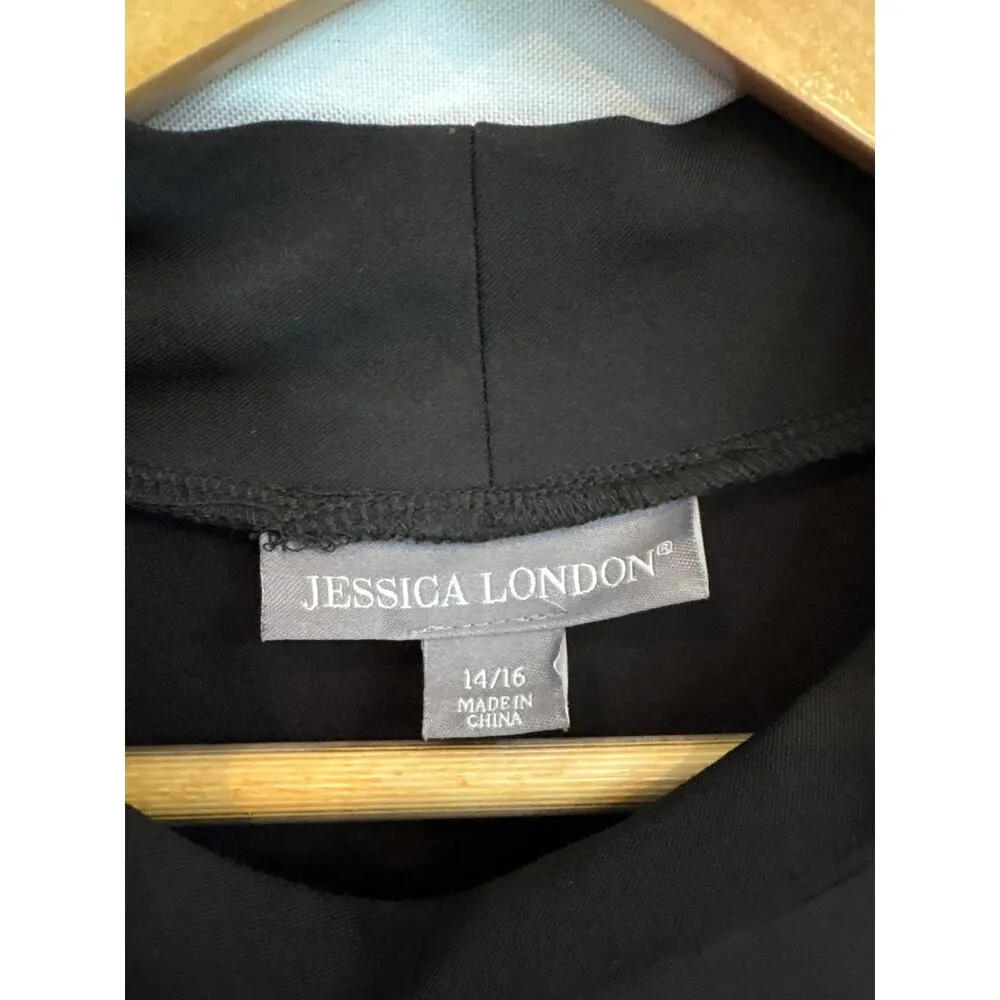 Women’s Jessica London Size 14/16 Black Mock Turtleneck Short Sleeve Dress. - Image 3