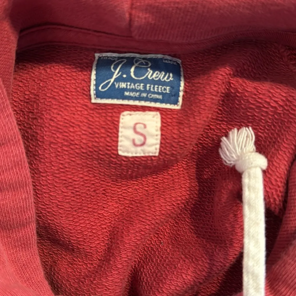 J Crew Sweatshirt Womens Small Heritage Vintage Fleece Hoodie Red Cotton - Image 7