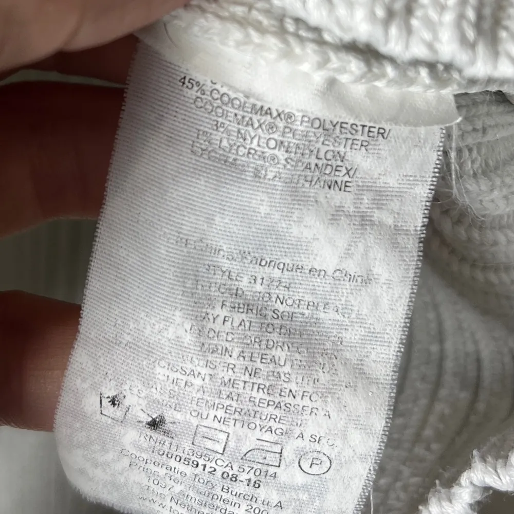 Tory Burch Sport Retro Preppy White Blue Color Blocked Cardigan Sweater Sz M Size M - Image 7