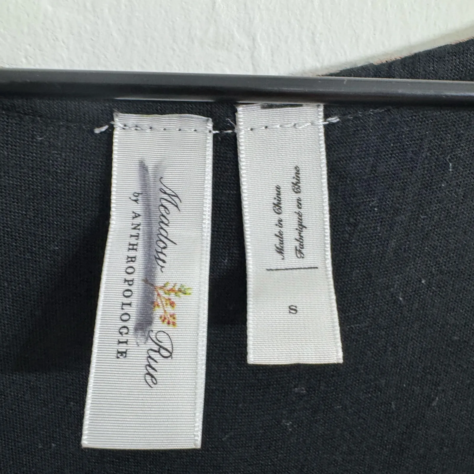 Anthropologie Meadow Rue Josalyn Tie Bust Long Sleeve Blouse Black Tan Size Smal - Image 2