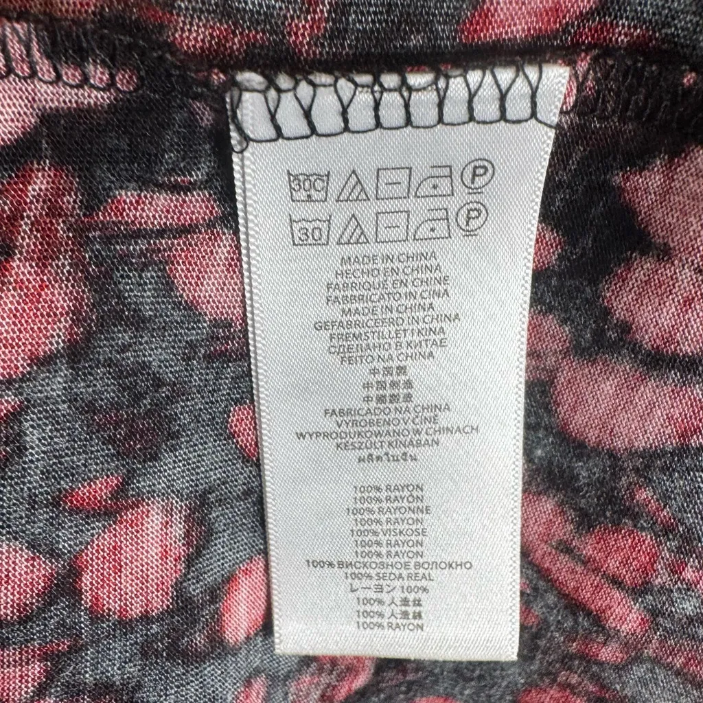 Michael Kors lipstick red and black abstract print cowl neck top size 1X NWT - Image 6