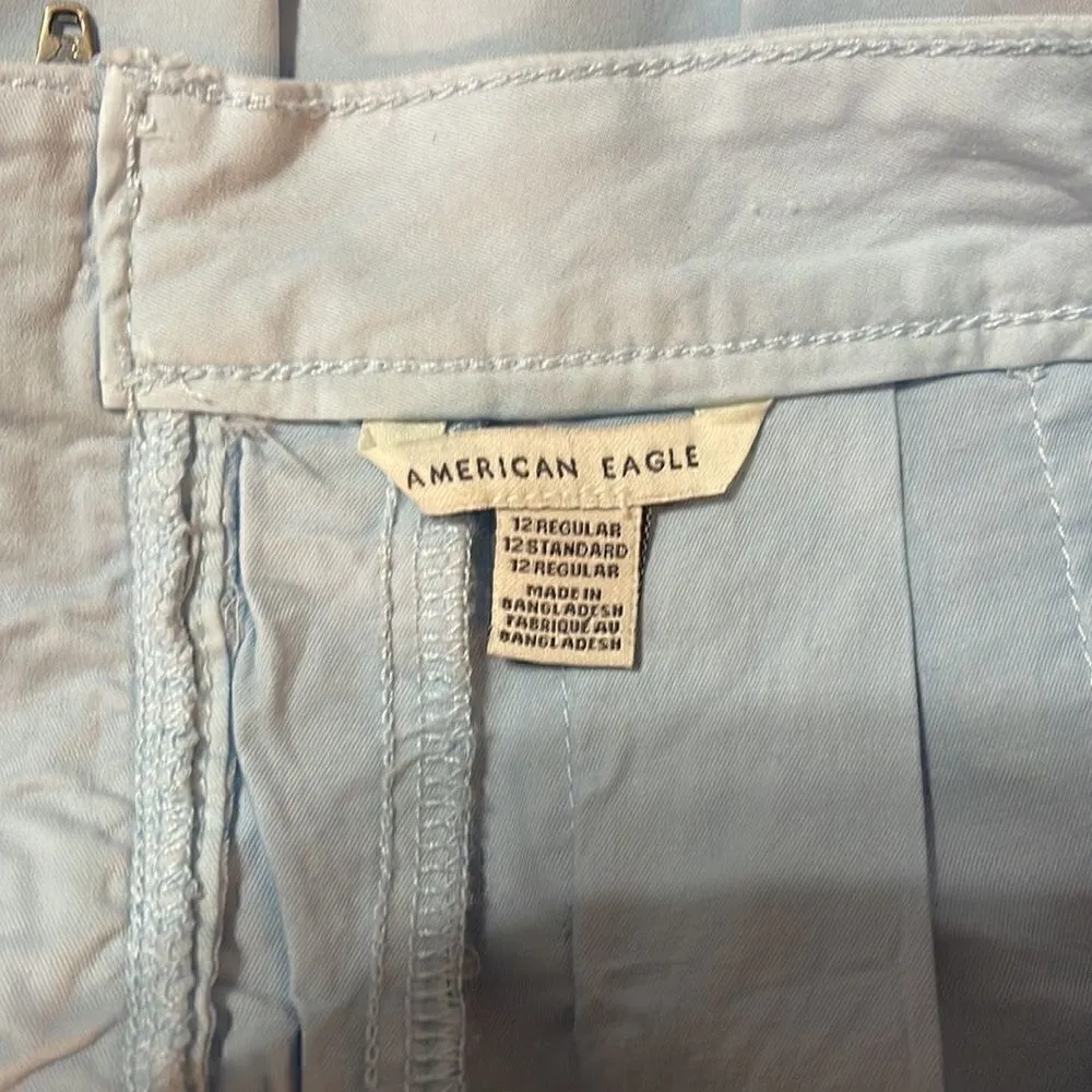 American Eagle Pleated Mini Skirt With Pockets Baby Blue Women’s Size 12 - Image 8