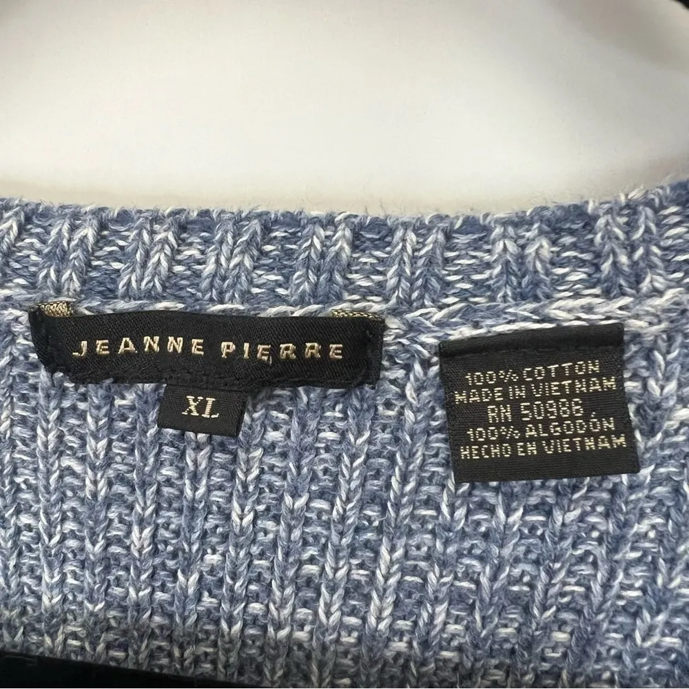 Jeanne Pierre blue knit sweater size XL - Image 3