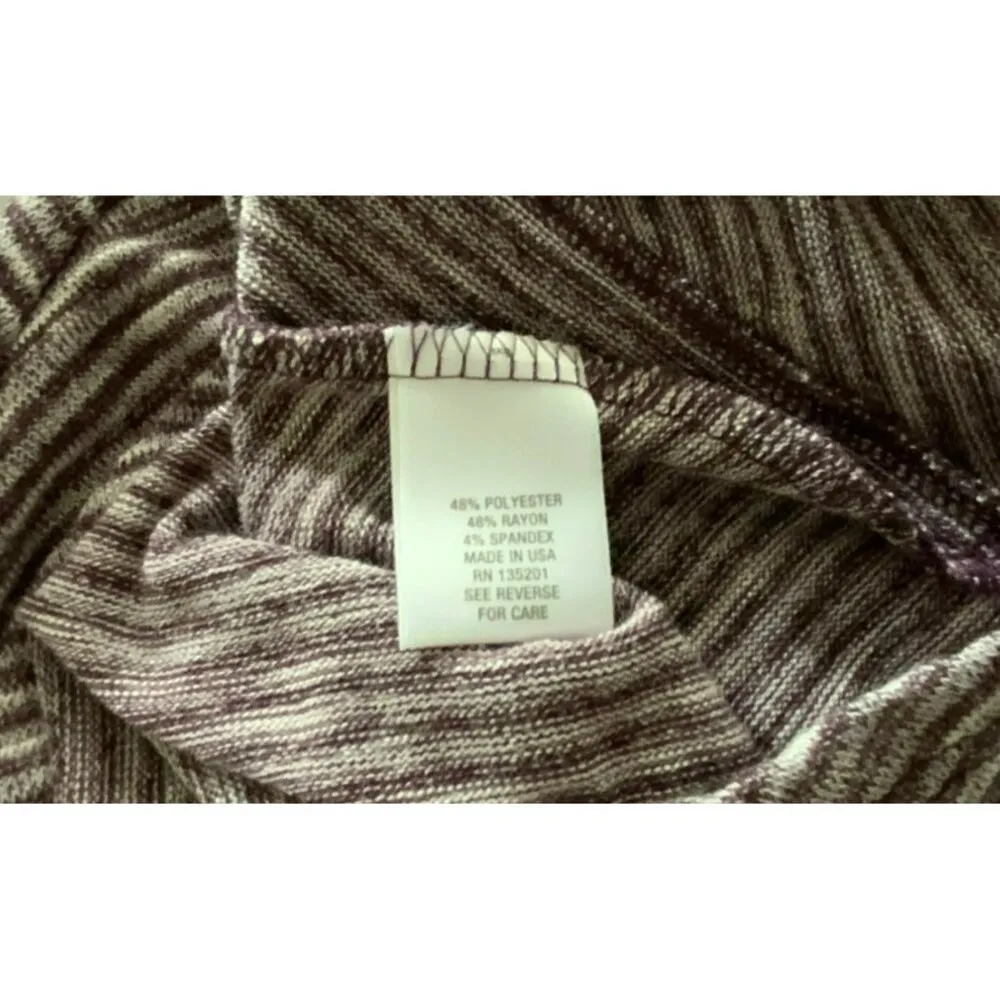 Dress Barn Tunic Top Size 2X Purple Stripe Long Sleeve Asymmetrical Knit NWT New - Image 4