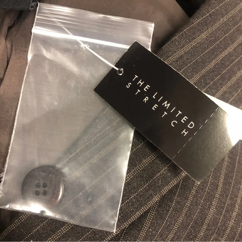 The Limited Stretch Brown Pinstripe 2 Button Blazer Suit Jacket Womens XS New - Image 6