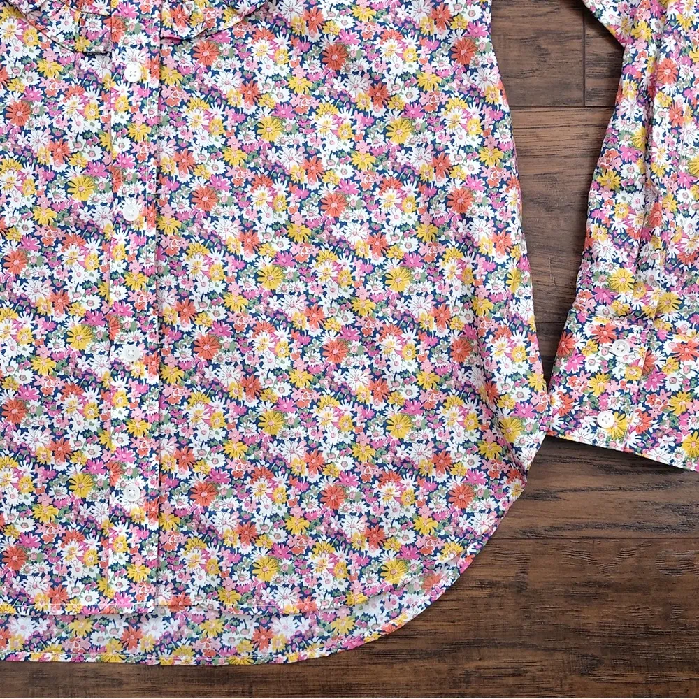 J Crew • Band-collar ruffle-front shirt Liberty Libby floral print button down - Image 8