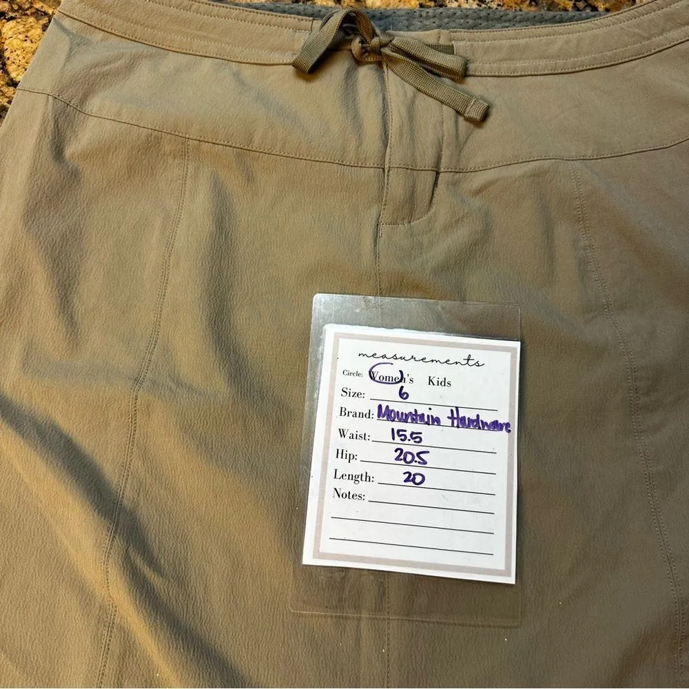 Mountain Hardwear Women Hiking Skirt Sz 6 Light Brown Drawstring Outdoor Pockets - Image 4