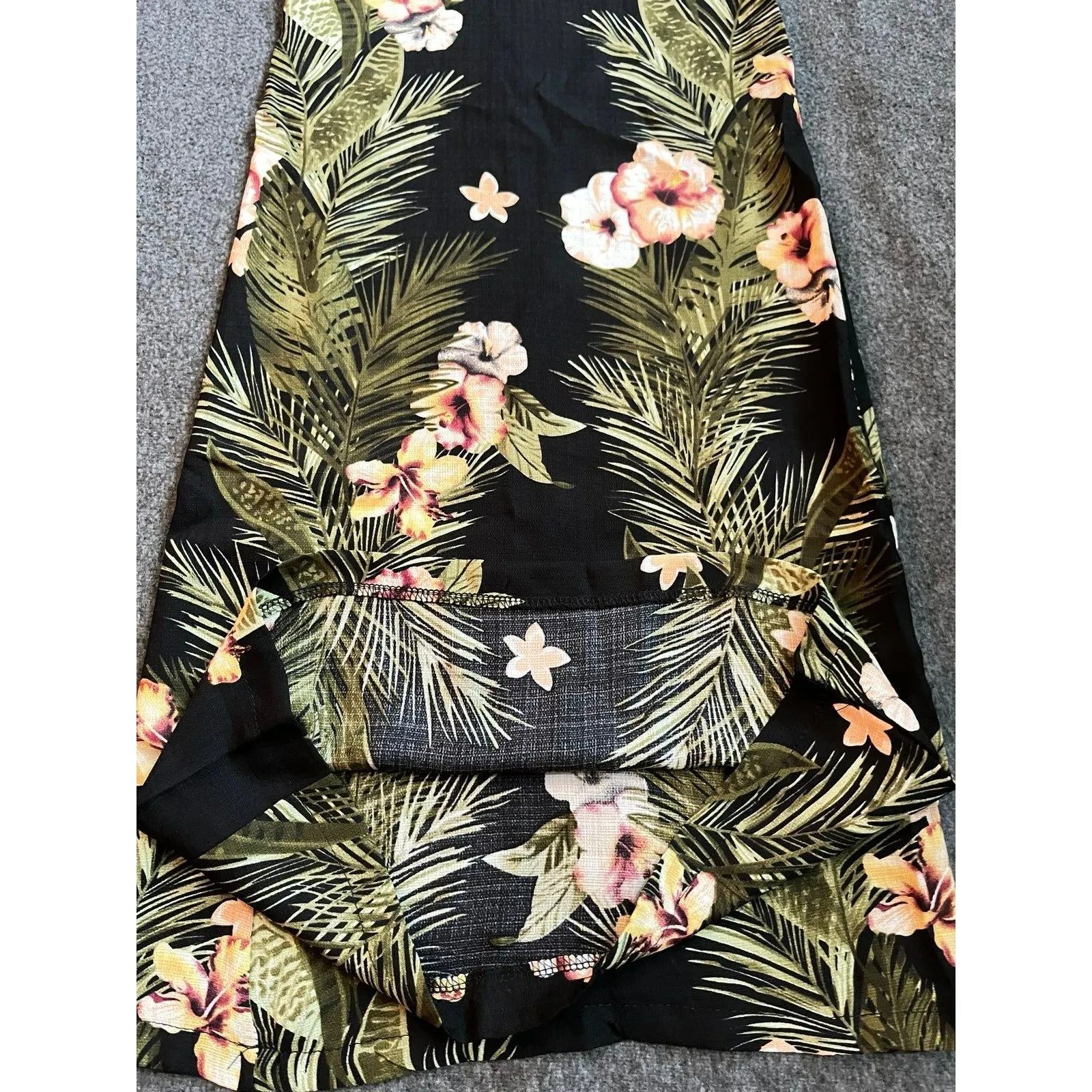 Beach Retro Women Printing‎ flowers Wide Leg Green Pants with pockets XXS Size 00 - Image 7