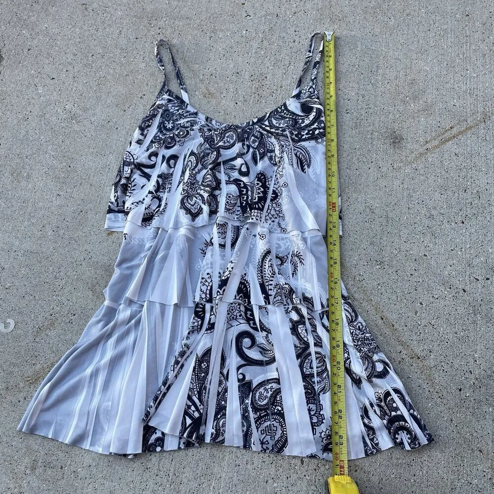 Vintage Y2K Wetseal Chiffon Tiered Paisley Spaghetti‎ Strap Cami Blouse Flowy - Image 2