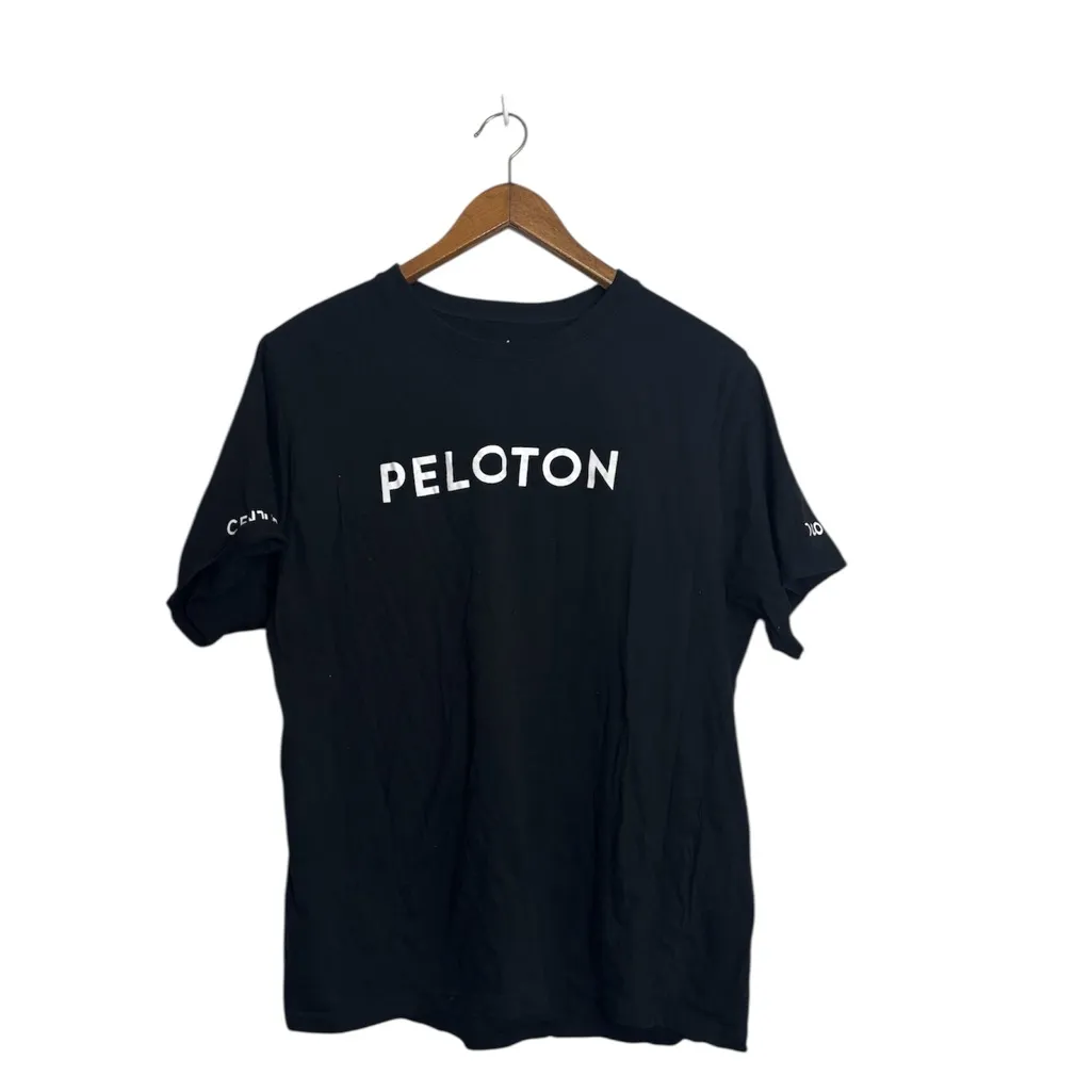 Peloton Logo Bicycle Black Unisex Athletic Workout Short Sleeve T-Shirt - Image 3